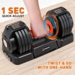 Adjustable Dumbbells Set, Weight Dumbbell Set with Anti-Slip Handle, Quick Adjust 5-in-1 Weights Set, Compact Home Gym Workout Equipment for Men Women Exercise & Fitness - Image 3