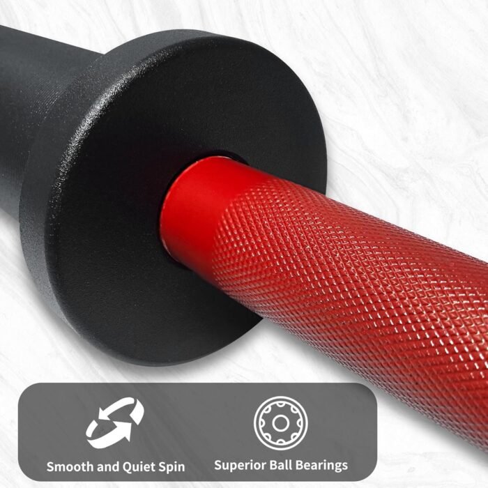 16" Olympic Dumbbell Handle, Loadable Dumbbells for 2-inch Olympic Weight Plates, Dumbbell Bar for Home Gym Strength Training, 2 Pair of Spring Collars Included - Image 5