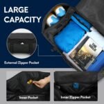 Haimont Duffle Backpack for Men Women, Convertible Travel Duffel Bag Backpack with Shoes Compartment, Heavy Duty Weekender Bags for Sports Gym, Traveling, Camping, Water-resistant, 60L, Black - Image 5