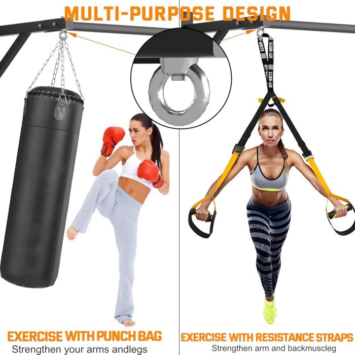 Pull Up Bar Wall Mounted, Heavy Duty 650 lbs Capacity Chin Up Bar, 48" Multi-Grip Strength Training Pull-up Bars, for Home Gym Garage/Backyard Total Body Workout, Ease Of Use Mounting - Image 4