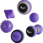 Posture Magic Massage Ball Kit for Myofascial Trigger Point Release & Deep Tissue Massage - Set of 6 - Large Foam/Small Foam/Lacrosse/Peanut/Spiky/Hand Exercise Ball (Purple) - Image 2
