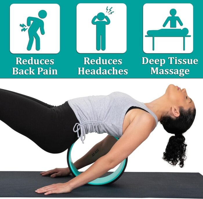 Back Roller Wheel- Foam Padded Back Stretcher Wheel with Center Spine Cradle-Back Pain & Stretching- Deep Tissue Massage Roller (Set of Four) - Image 8