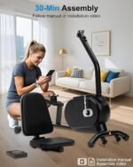 ECHANFIT Recumbent Exercise Bike for Home - 380LBS Weight Capacity, Exercise Bike with Smart Workout APP, 16-Level Magnetic Resistance, Backlit Display, Comfortable Seat - Image 7