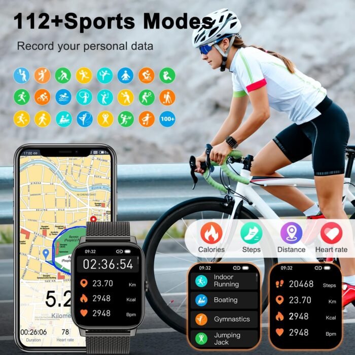 Smart Watch for Women Men Fitness: (Make/Answer Call) Bluetooth Smartwatch for Android Phones iPhone Waterproof Outdoor Sport Digital Running Watches Health Tracker Heart Rate Monitor Step Counter - Image 5