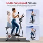 Sunny Health & Fitness Essential Smart 2-in-1 Cross Trainer Elliptical Bike, Magnetic Training Machine for Adult/Seniors Home Gym Cardio Exercises, Free SunnyFit App Bluetooth Connection - SF-E322004 - Image 3