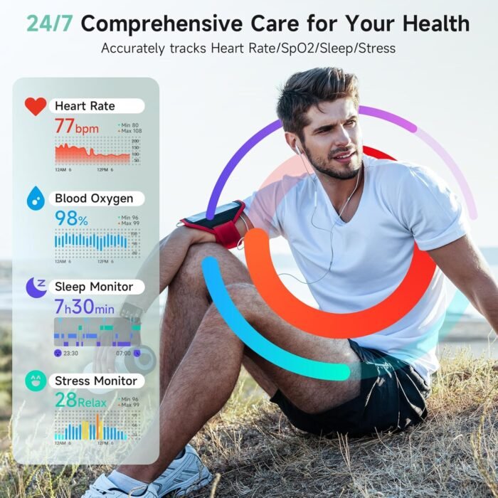 Gydom Smart Watch for Men Women, Alexa Built-in, 1.8" Smartwatch with Heart Rate/SpO2/Sleep Monitor, IP68 Waterproof Fitness Tracker, Bluetooth Call (Answer/Make) for Android iPhone, 105+ Sport Mode - Image 4
