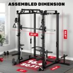Smith Machine, 2000LBS M11 Multi-Function Squat Rack Power Cage with Cable Crossover System and Smith Bar, All-in-One LAT Pull-Down Machine for Home Gym - Image 9