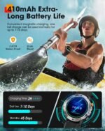 Smart Watches for Men, Bluetooth Call Military Smart Watch, Waterproof Fitness Tracker with Heart Rate/Blood Oxygen/Sleep Monitor/124 Sports Modes, Tactical Watch for Android Phones & iPhone (Silver) - Image 7