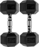 Hex Dumbbells Rubber Coated Hand Weights Pairs for Exercises and Fitness, Multiple Sizes - Image 4