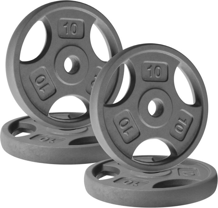 Yes4All Standard 1-Inch Grip Weight Plates, Cast Iron with Multiple Sizes from 2.5 lb to 35 lb for Strength Training, Weightlifting & Muscle Toning - Image 2