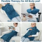 Heating Pads for Back Pain Relief,Wearable Electric Heating Pad with Massager, 24"x35" Extra Large Heated Pad for Neck and Shoulders Cramps,Auto-Shut Off,Machine Washable (Teal) - Image 5