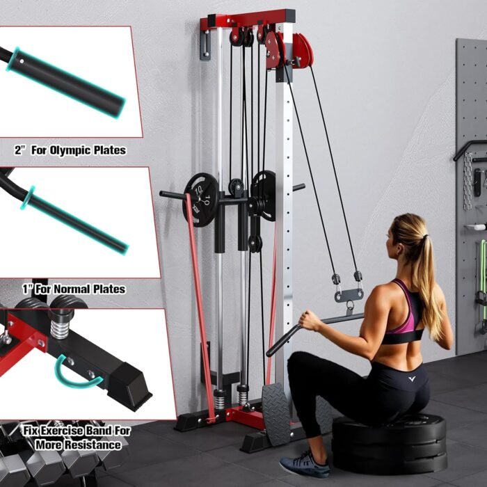 Wall Mounted Cable Station, Multi-Functional Upper Body Weight Machine - Image 4