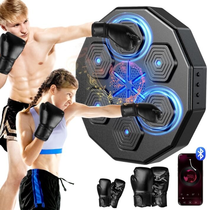2025 New Music Boxing Machine with Two Pairs of Gloves Upgraded 2.0 Smart Bluetooth Music Boxing Parent-Child Games Wall-Mounted Exercise Equipment for Home - Image 2