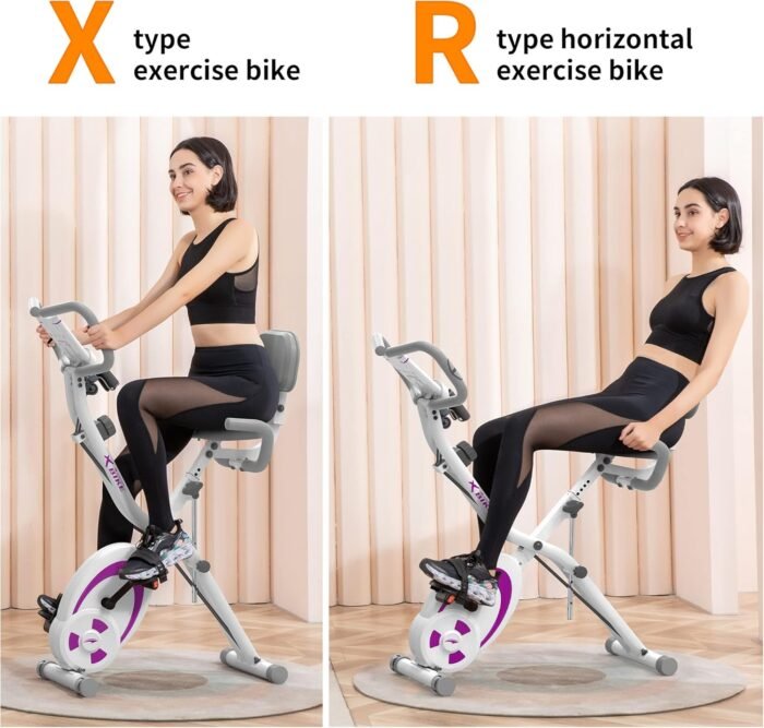 leikefitness Folding Stationary Bike Recumbent Exercise Bike w/Arm Resistance Bands-Pulse Sensor-LCD Monitor and Easy to Assemble Indoor Cycling Bike 2280 - Image 5