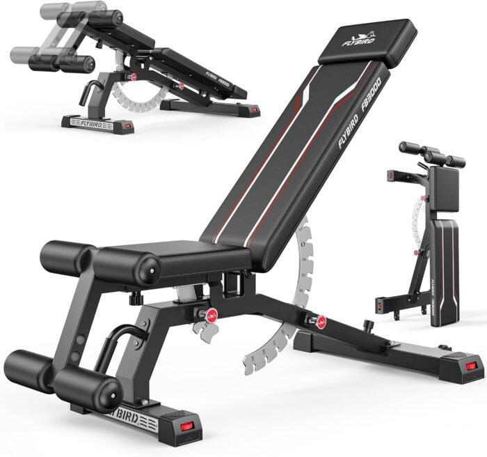 FLYBIRD Strength Training Bench for Home Gym, Adjustable Weight Bench can be Folded for Storage/Vertical Storage, Space-Saving Workout Bench - Image 2