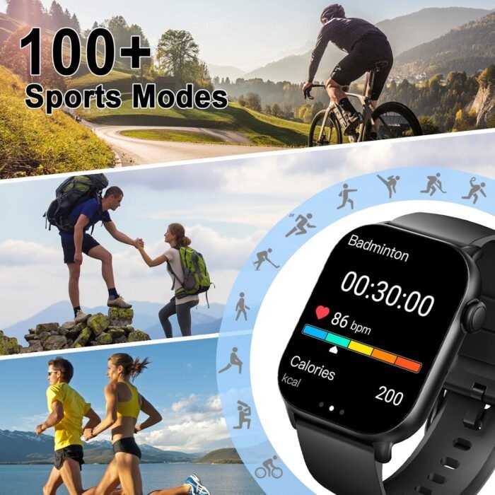 Smart Watch(Answer/Make Call), 1.96" HD Smartwatch for Men Women, 2025 New Fitness Watch with 100+ Sport Modes, Heart Rate/Sleep/SpO2/Calories Monitor, IP68 Waterproof Activity Tracker for Android iOS - Image 5