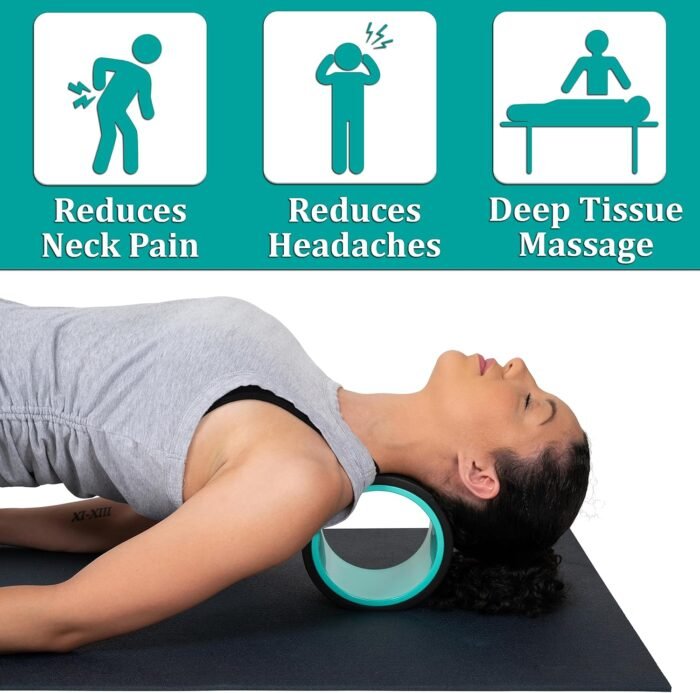 Back Roller Wheel- Foam Padded Back Stretcher Wheel with Center Spine Cradle-Back Pain & Stretching- Deep Tissue Massage Roller (Set of Four) - Image 9