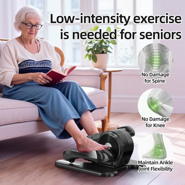 Under Desk Elliptical Exercise Machine with Remote Control & 12 Speeds, Quiet Elliptical Machine for Home Use, Ellipse Leg Exerciser as Seen on TV, Electric Leg Exerciser While Sitting for Seniors - Image 4