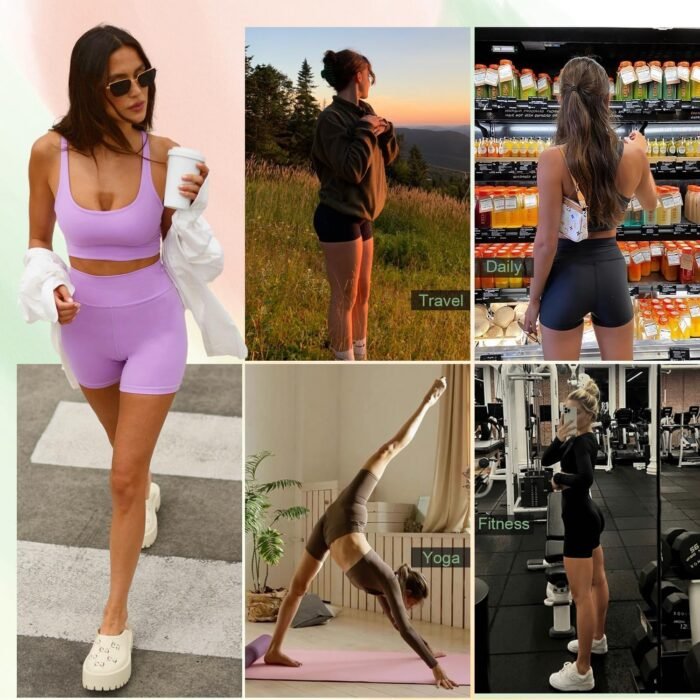 iaoja 3 Pack Biker Shorts for Women with Pockets-5" Tummy Control Fitness Athletic Workout Running Yoga Gym Shorts - Image 7