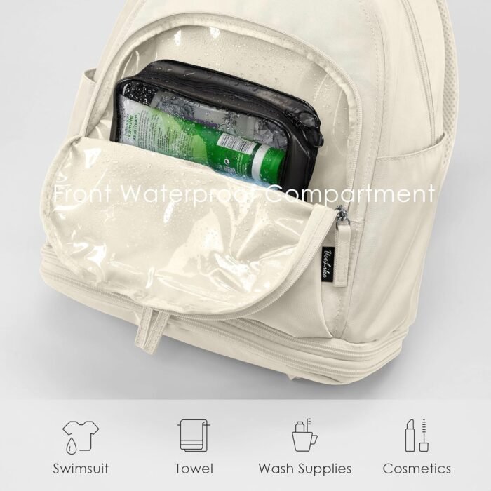 Gym Backpack for Women Small Gym bag with Expandable Shoe Compartment Waterproof Travel Backpack 26L - Image 4