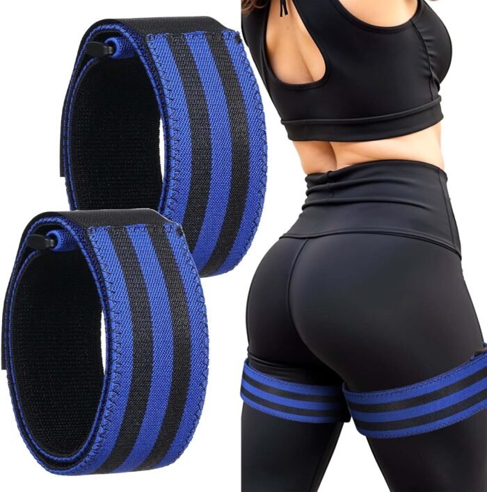 2Pack Blood Flow Restriction Band BFR Bundle Booty Bands Adjustable Exercise Glutes Occlusion Strap Best Fabric Resistance Bands for Women Men Glutes Hip Building Exercising Butt Squat Thigh Fitness - Image 2