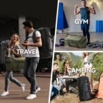 Haimont Duffle Backpack for Men Women, Convertible Travel Duffel Bag Backpack with Shoes Compartment, Heavy Duty Weekender Bags for Sports Gym, Traveling, Camping, Water-resistant, 60L, Black - Image 9