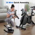 Superun Exercise Bike, Stationary Bikes for Home Gym with 32-Level Magnetic Resistance, 300LBS Capacity Indoor Cycling Bike with Comfortable Seat, LED Display - Image 8