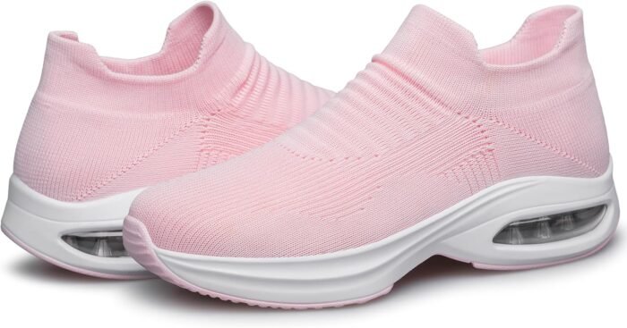 DOUSSPRT Womens Walking Shoes Sock Casual Ladies Fashion Sneakers Comfortable Slip On Air Cushion Platform - Image 4