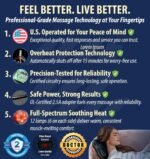 Zyllion Shiatsu Back and Neck Massager with Heat (FSA HSA Eligible) Cordless Rechargeable 3D Kneading 2-Speed Electric Deep Tissue Massage Pillow for Muscle Pain Relief on Shoulder, Leg, Foot ZMA-34RB - Image 3