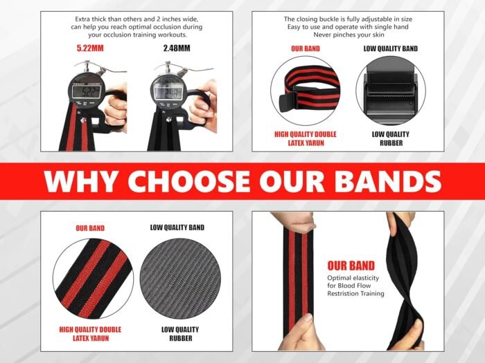 BFR Occlusion Bands for Women - Blood Flow Restriction Workout Bands for Leg, Glute & Hip Building - Fabric Resistance Loop for Squats, Thigh Toning, Butt Lifting & Muscle Growth - Image 7