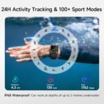 Smart Watch for Men Women, 1.85" HD Smartwatch Compatible iPhone/Samsung/Android (Answer/Make Calls), 100+ Sport Modes Fitness Tracker with Heart Rate/Sleep/SpO2 Monitor, IP68 Waterproof, with 2 Bands - Image 6