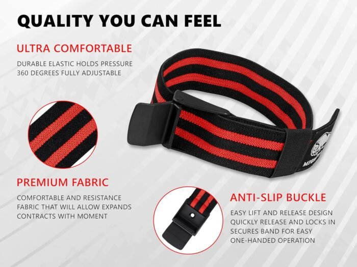 BFR Occlusion Bands for Women - Blood Flow Restriction Workout Bands for Leg, Glute & Hip Building - Fabric Resistance Loop for Squats, Thigh Toning, Butt Lifting & Muscle Growth - Image 4