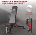 Adjustable Weight Bench - Workout Foldable Strength Training 1300lb Capacity Heavy Duty Weight Benches for Home Gym Exercises Incline Flat Decline Sit-Ups Full Body Workouts - Image 8