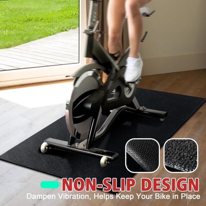 Peloton Bike Mat | 6mm Thickness, Exercise Bike Mat/Treadmill Mat for Hardwood Floors or Carpet, Non-Slip Sweat-Proof Exercise Equipment Mat for Bike Trainer/Stationary Spin Bike/Indoor Cycling - Image 6