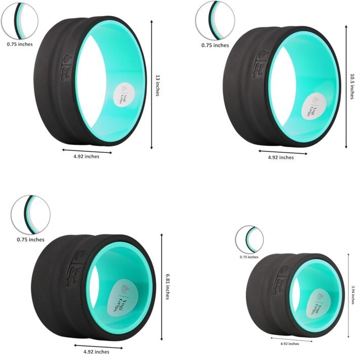 Back Roller Wheel- Foam Padded Back Stretcher Wheel with Center Spine Cradle-Back Pain & Stretching- Deep Tissue Massage Roller (Set of Four) - Image 3