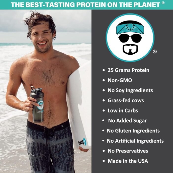 JAYROBB Whey Vanilla Isolate Protein Powder, Low Carb, Keto, Vegetarian, Gluten Free, Lactose Free, No Sugar Added, No Fat, No Soy, Nothing Artificial, Non-GMO, Best-Tasting (24 oz) Grass-Fed - Image 4