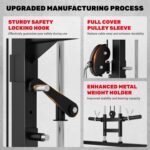 Smith Machine, 2000LBS M11 Multi-Function Squat Rack Power Cage with Cable Crossover System and Smith Bar, All-in-One LAT Pull-Down Machine for Home Gym - Image 5