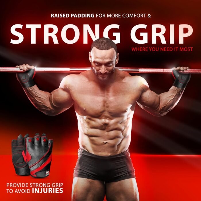 DXM SPORTS Workout Gloves for Men, Gym Weight Lifting Gloves with Wrist Support - Breathable, Anti-Slip Gloves for Exercise, Fitness, Cycling, Training, Outdoor Sports - Image 5