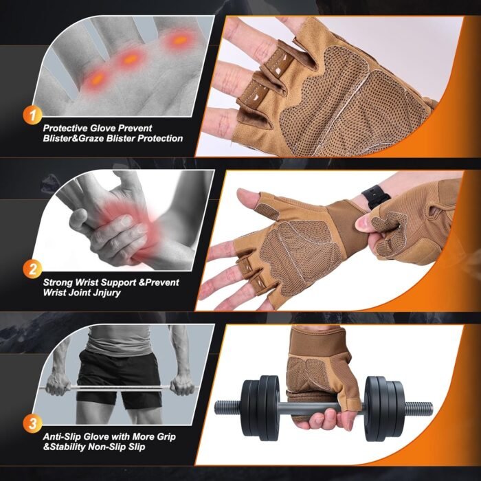 Weight Lifting Gloves, Gym Gloves for Men and Women, Full Palm Protection for Sports, Weightlifting, Training, Cycling, Pull-Ups, Rowing, and Mountaineering - Image 4