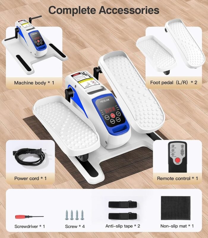 Under Desk Elliptical Machine,Ellipse Leg Exerciser Electric with Remoter,12 Manual Adjustable Speed and 3 Automatic Speed,Portable Seated Pedal Exerciser for Seniors,Adults,Home,Office - Image 9