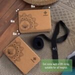 Overmont Cork Yoga Blocks 2 pack with 8ft Strap Natural Cork Bricks- High Density & Eco Friendly Yoga Accessories for Women - Ideal for Yoga Pilates General Fitness and Stretching 9x6x3'' - Image 4