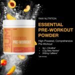 RAW Nutrition - Essential Pre - Chris Bumstead Pre Workout Formula, Sports Nutrition Pre-Workout Powders | Men & Womens Drink, Energy Powder for Working Out (Peach Mango) - Image 4