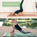Overmont Cork Yoga Blocks 2 pack with 8ft Strap Natural Cork Bricks- High Density & Eco Friendly Yoga Accessories for Women - Ideal for Yoga Pilates General Fitness and Stretching 9x6x3'' - Image 5
