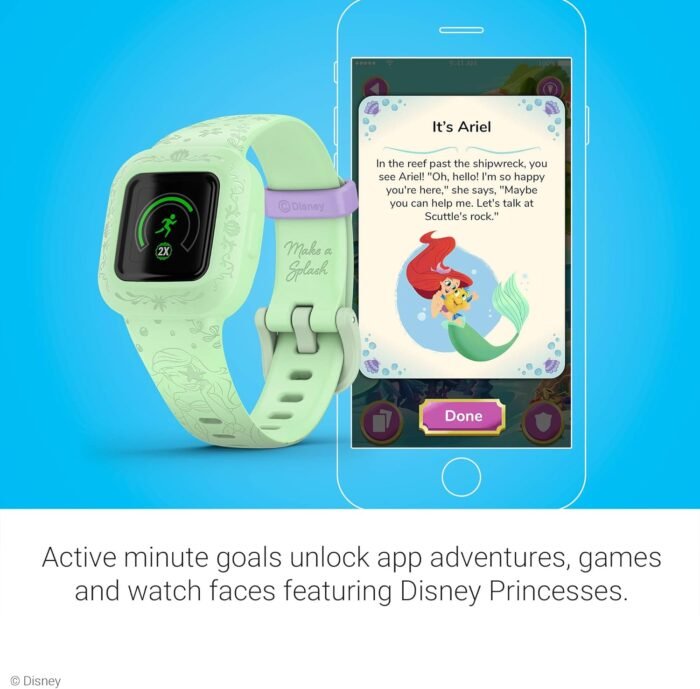 Garmin vivofit jr. 3, Fitness Tracker for Kids, Swim-Friendly, Up To 1-year Battery Life, Disney The Little Mermaid - Image 6
