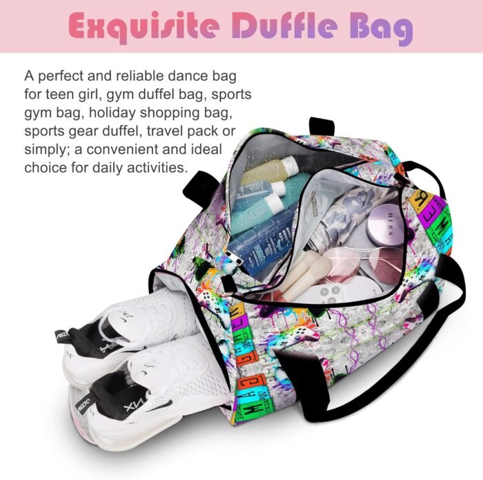 RLGPBON Gym Bag for Kids Boys and Girls, Duffel Bag for Sports, Swimming Gyms and Weekend Getaway, Waterproof Dufflebag with Shoe and Wet Clothes Compartment - Image 6