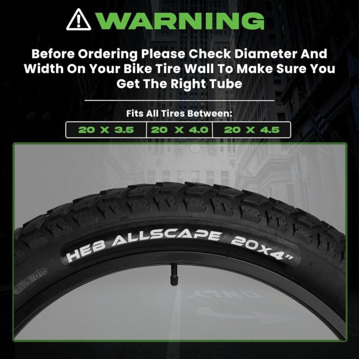 HEB - Heavy Duty Bike Tube for Ebike Tires - Puncture Resistant Inner Tube for 20x4 / 26x4 Bike Tire, Fat Tire Tube, MTB, 20 inch x 4.0 inch and 26 inch x 4.0 inch Bike Tubes - Image 5