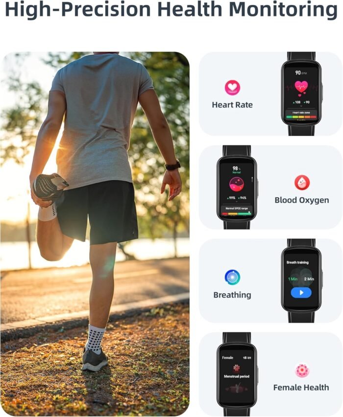 Parsonver Fitness Tracker with Step Counter/Calories/Stopwatch, Health Activity Tracker with Heart Rate Sleep Monitor, IP68 Waterproof Smart Watch 110+ Sport Modes Pedometer Watch for Women Men, Black - Image 4