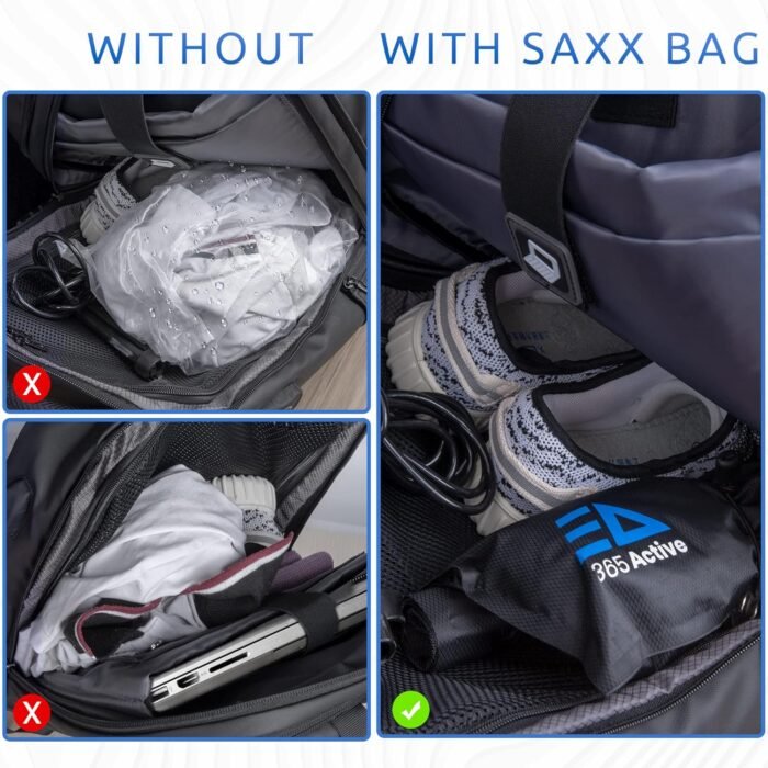Wet & Dry Bag for Swimsuit, Gym Clothes; Smell Proof Small Gym Bag; Reusable Compression Swim Bag, Travel Laundry Bag; Isolate Wet Clothes, Remove Odor - Image 4