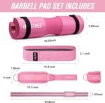 G4Free 9Pcs Barbell Pad Set for Squat, Hip Thrusts, Lunges, Leg day, Standard Olympic Bars with 2 Gym Ankle Safety Straps, 3 Hip Resistance Bands, 2 Lifting Strap, Barbell Pad, and Carry Bag - Image 3