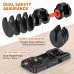 Adjustable Dumbbells Set, Weight Dumbbell Set with Anti-Slip Handle, Quick Adjust 5-in-1 Weights Set, Compact Home Gym Workout Equipment for Men Women Exercise & Fitness - Image 5